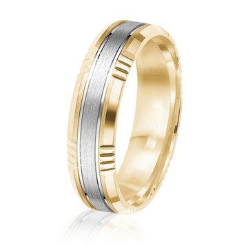 14K Gold Two-Tone Wedding Band