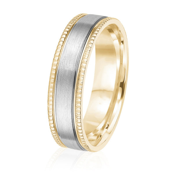 14K Gold Two-Tone Wedding Band