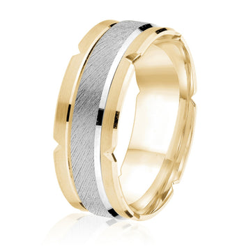 14K Gold Two Tone Wedding Band