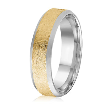 14K Gold Two Tone Wedding Band