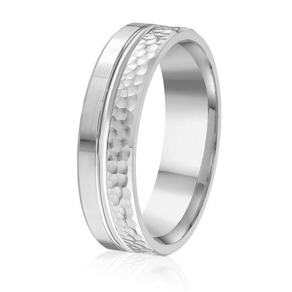 14K Gold Multi-Textured Wedding Band