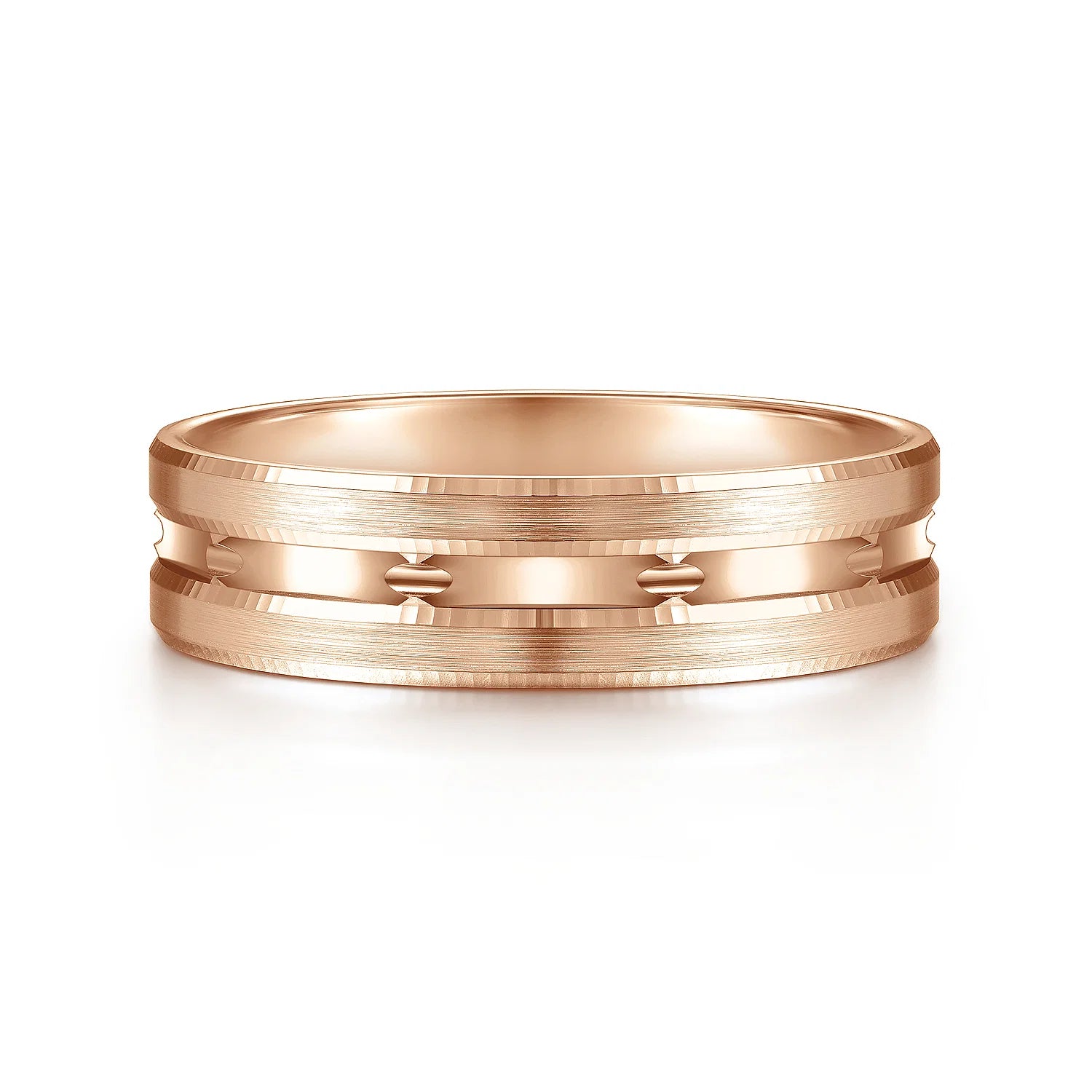 14K Gold Carved Pattern Wedding Band