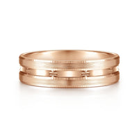 14K Gold Carved Pattern Wedding Band