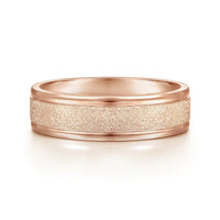 14K Gold  Sand Blast Finish Wedding Band