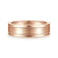 14K Gold Milgrain Wedding Band