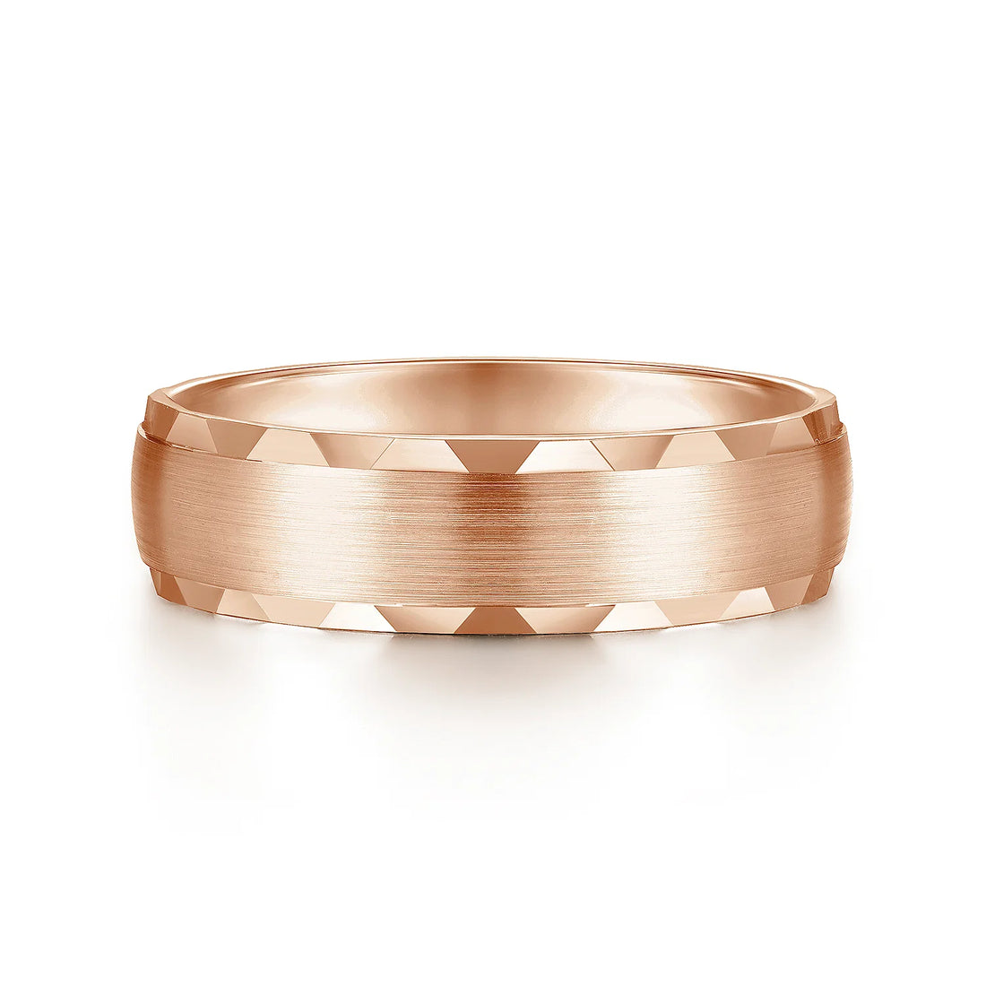 14K Gold Carved Edge Wedding Band