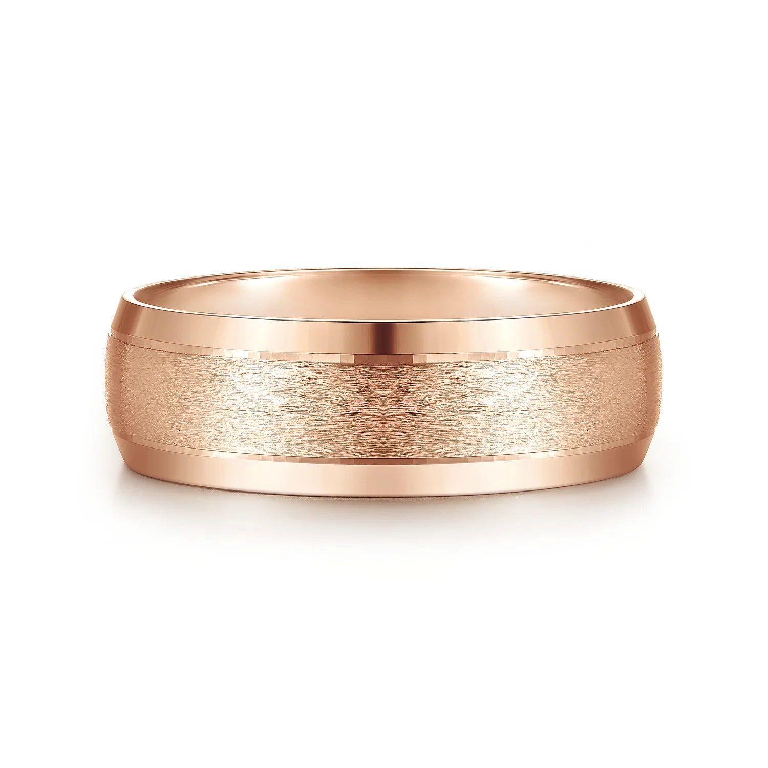 14K Gold Horizontal Brush Wedding Band