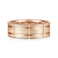 14K Gold Carved Wedding Band