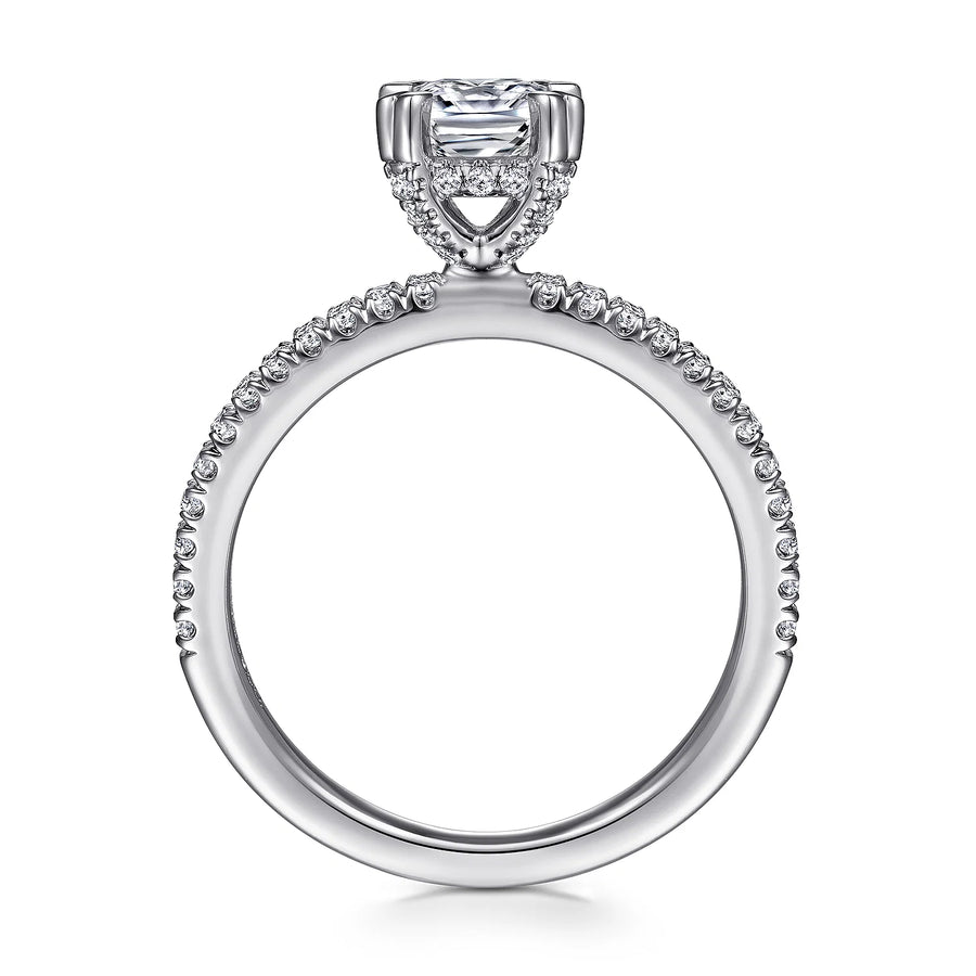 Gabriel & Co 14K White Gold Cushion Cut Diamond Engagement Ring