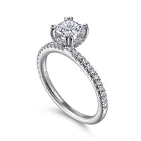 Gabriel & Co 14K White Gold Cushion Cut Diamond Engagement Ring