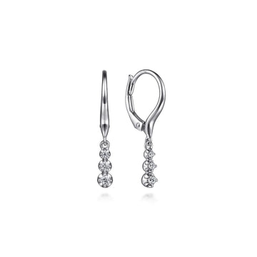 14K White Gold Diamond Drop Earrings