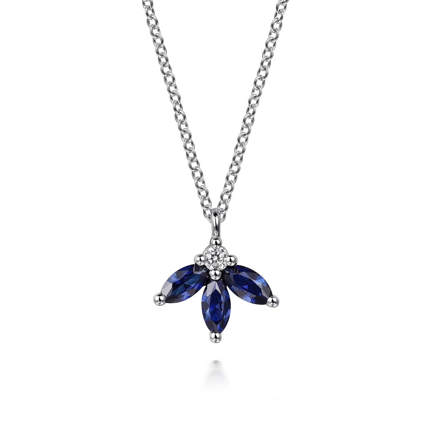 Diamond and Sapphire Pendant Necklace