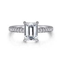 Gabriel & Co 14K White Gold Emerald Cut Diamond Engagement Ring