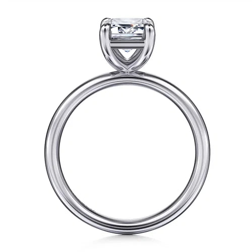 Gabriel & Co 14K White Gold Emerald-Cut Diamond Engagement Ring