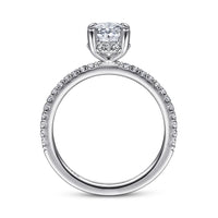 Gabriel & Co 14k White Gold Oval Cut Hidden Halo Engagement Ring