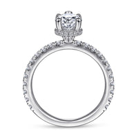 Gabriel & Co 14k White Gold Pear Halo Engagement Ring