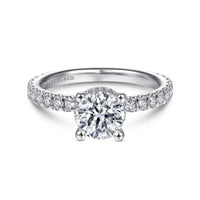 Gabriel & Co 14k White Gold Hidden Halo  Engagement Ring