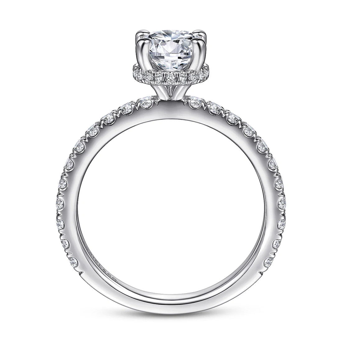 Gabriel & Co 14k White Gold Hidden Halo  Engagement Ring