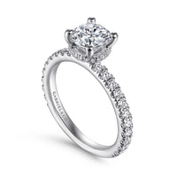 Gabriel & Co 14k White Gold Hidden Halo  Engagement Ring