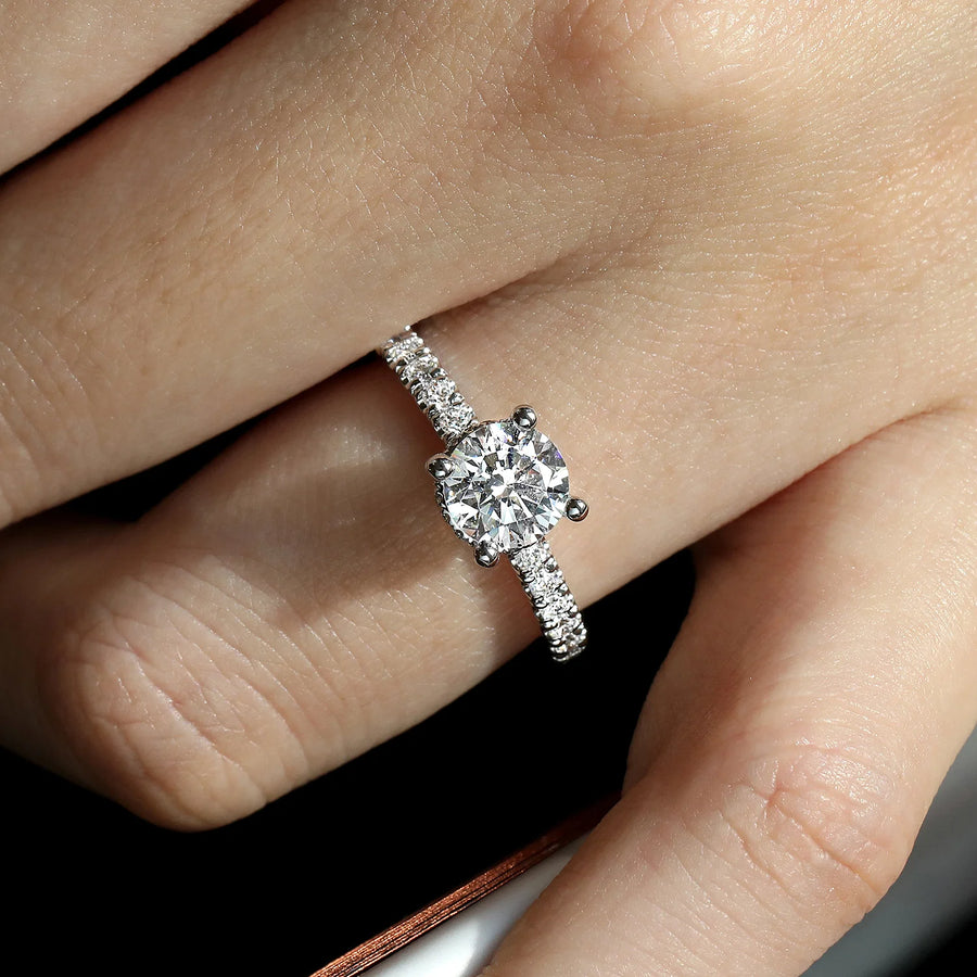 Gabriel & Co 14k White Gold Hidden Halo  Engagement Ring