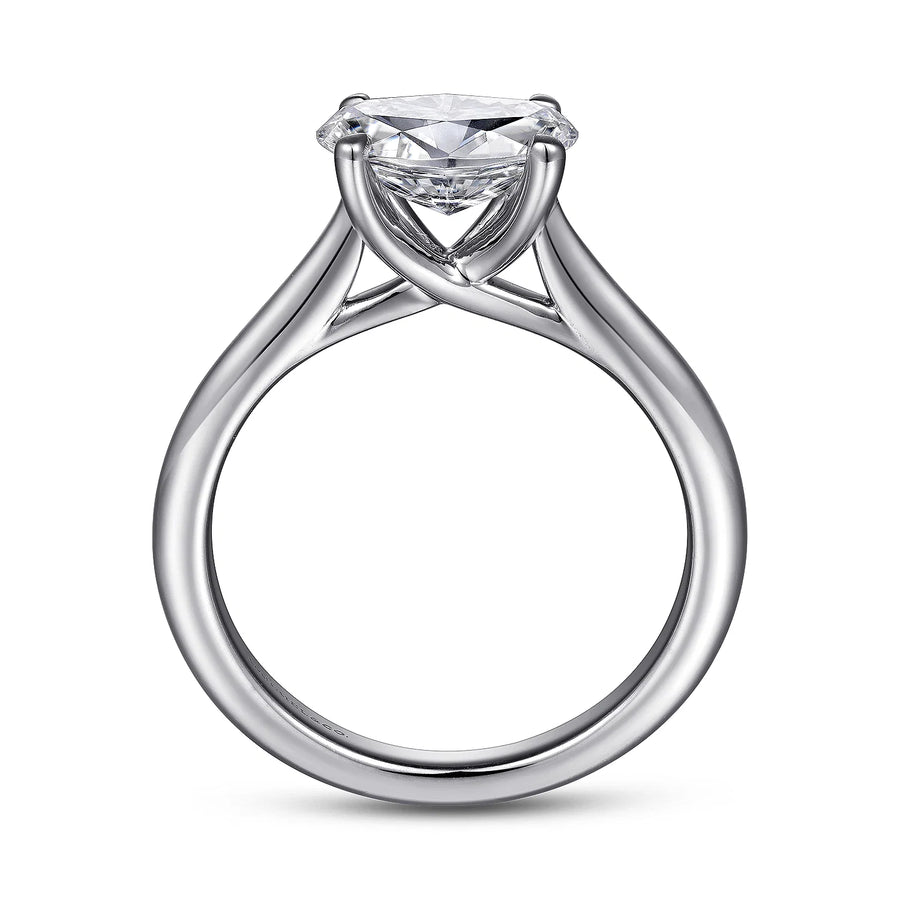 Gabriel & Co 14K White Gold Horizontal Oval Solitaire Engagement Ring