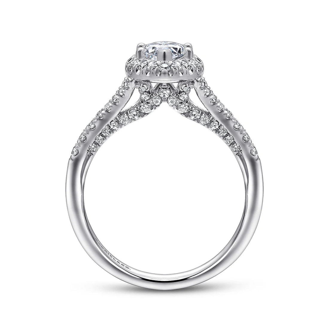 Gabriel & Co 14K White Gold Marquise Halo Diamond Engagement Ring