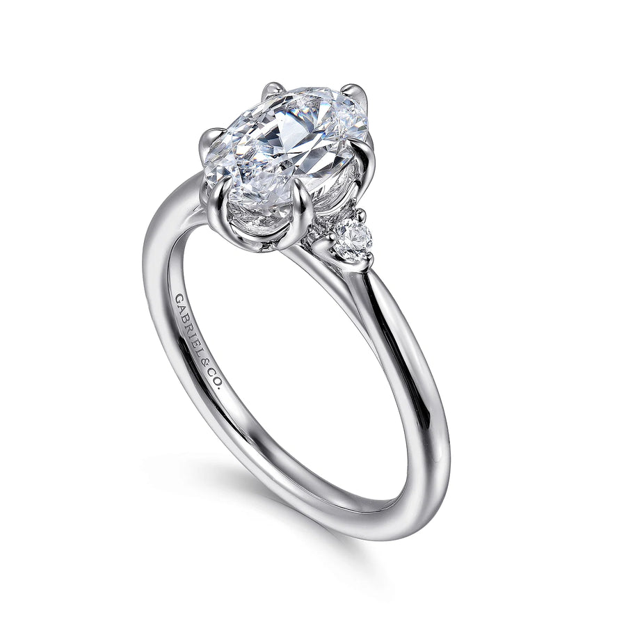 Gabriel & Co 14k White Gold Oval Engagement Ring