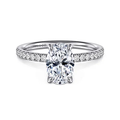 Gabriel & Co 14K White Gold Oval Multi-Stone Engagement Ring