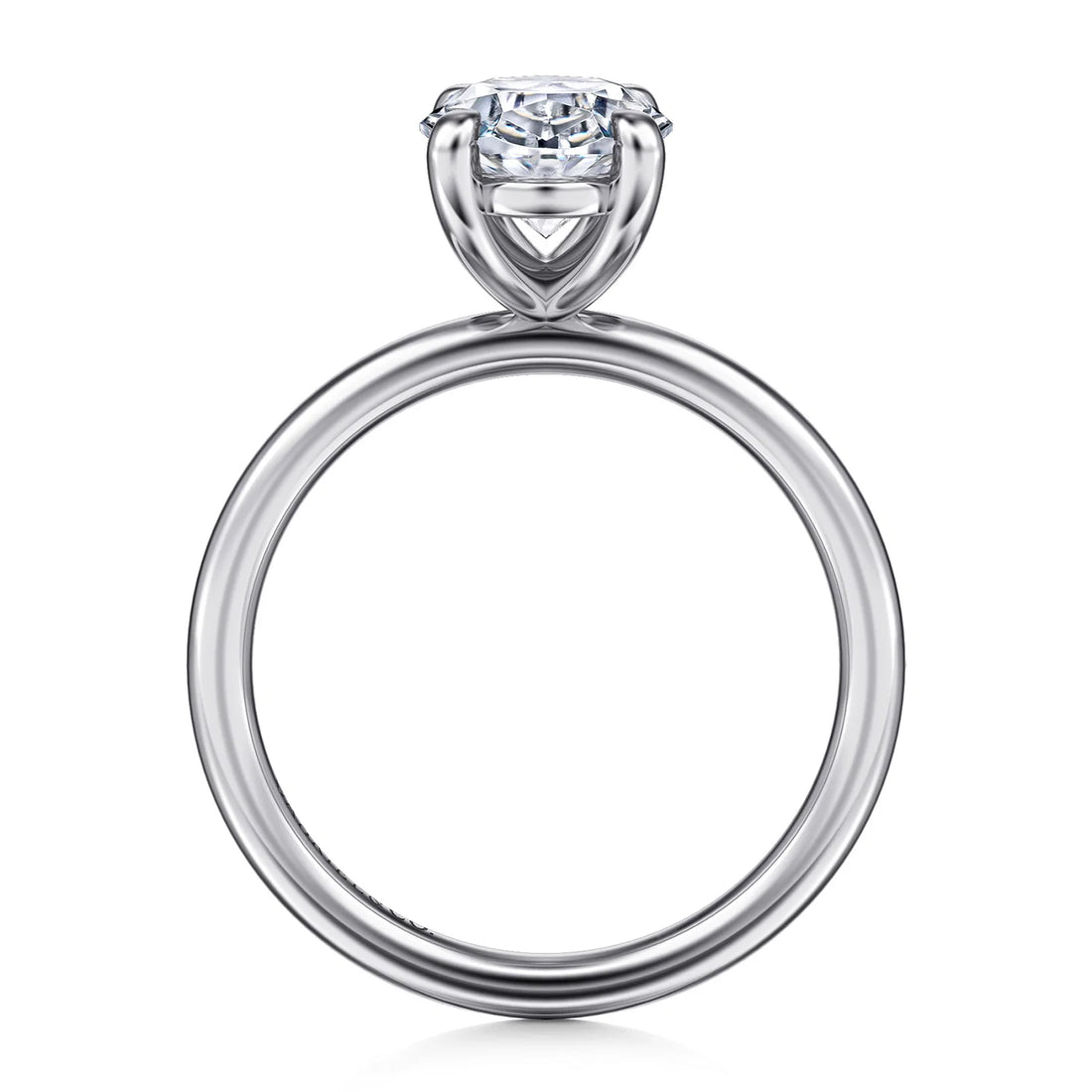 Gabriel & Co 14K White Gold Oval Solitaire Diamond Engagement Ring