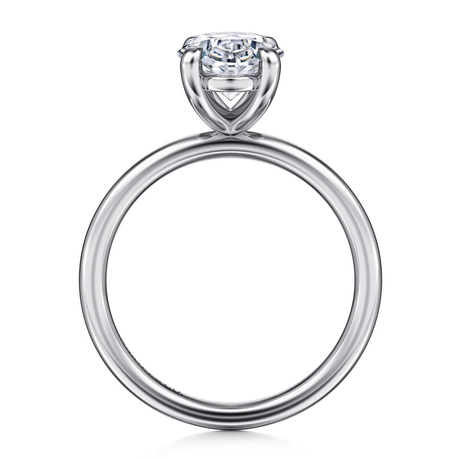 Gabriel & Co 14K White Gold Oval Solitaire Diamond Engagement Ring