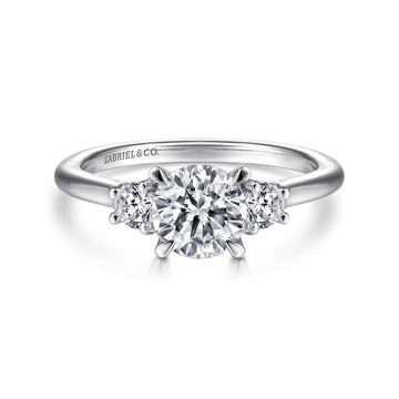 Gabriel & Co 14k White Gold Three Stone Engagement Ring