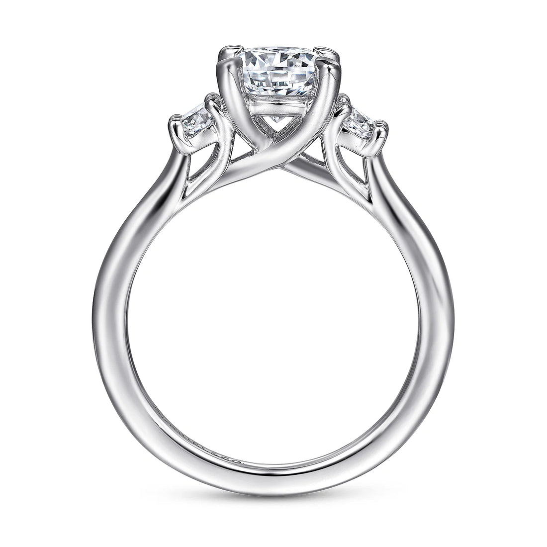 Gabriel & Co 14k White Gold Three Stone Engagement Ring