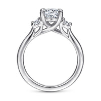 Gabriel & Co 14k White Gold Three Stone Engagement Ring