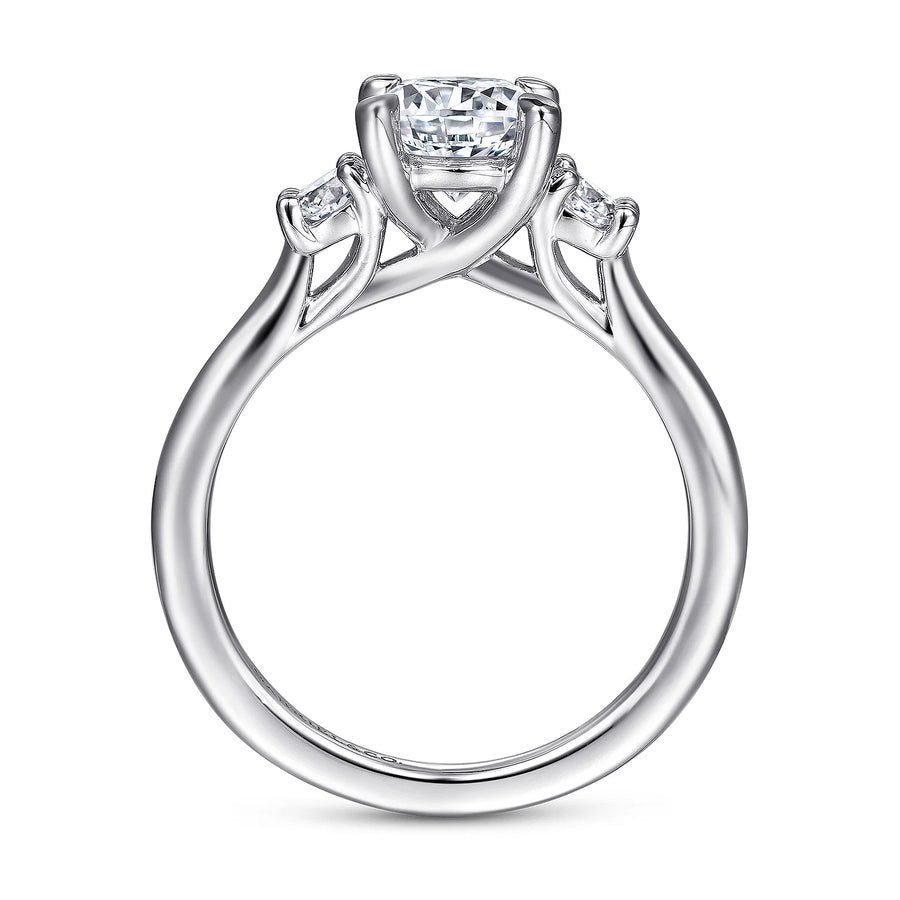 Gabriel & Co 14k White Gold Three Stone Engagement Ring