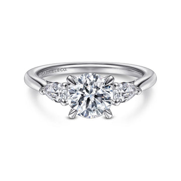 Gabriel & Co 14k White Gold Three Stone Engagement Ring