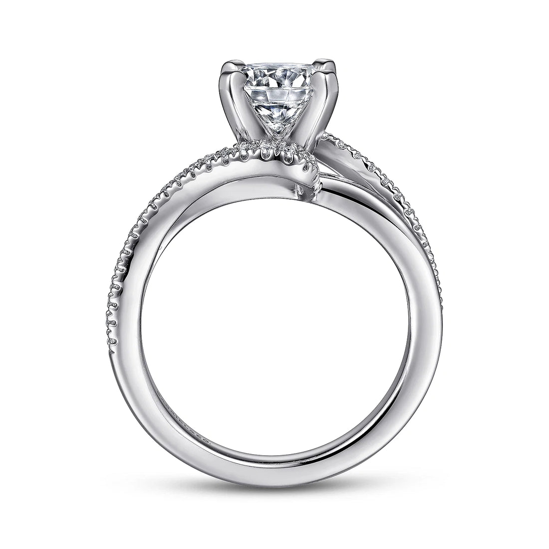 Gabriel & Co 14k White Gold Bypass Engagement Ring