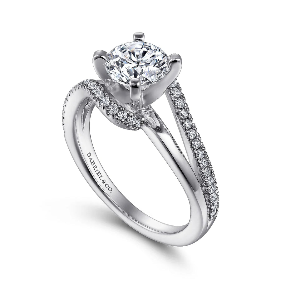 Gabriel & Co 14k White Gold Bypass Engagement Ring