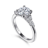 Gabriel & Co 14K White Gold Round Diamond Cluster Engagement Ring