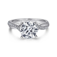 Gabriel & Co 14K White Gold Twisted Diamond Engagement Ring