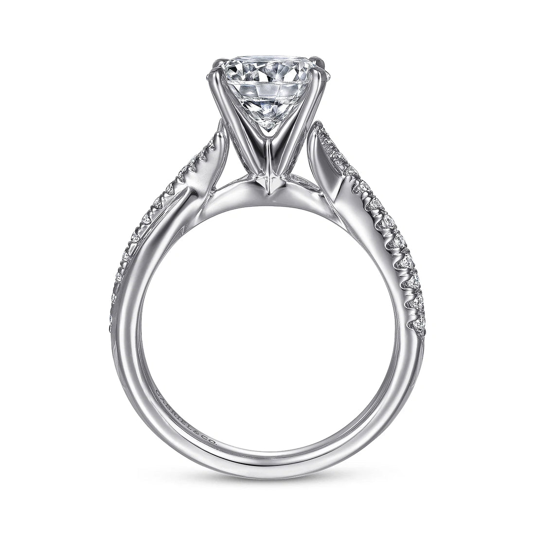 Gabriel & Co 14K White Gold Twisted Diamond Engagement Ring