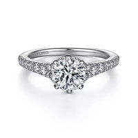Gabriel & Co 14K White Gold Round Diamond Engagement Ring