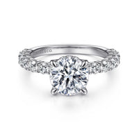 Gabriel & Co 14K White Gold Round Diamond Engagement Ring