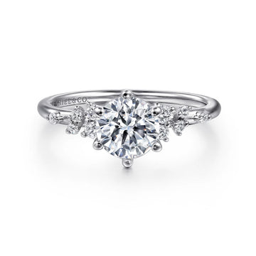 Gabriel & Co 14K White Gold Round Diamond Engagement Ring