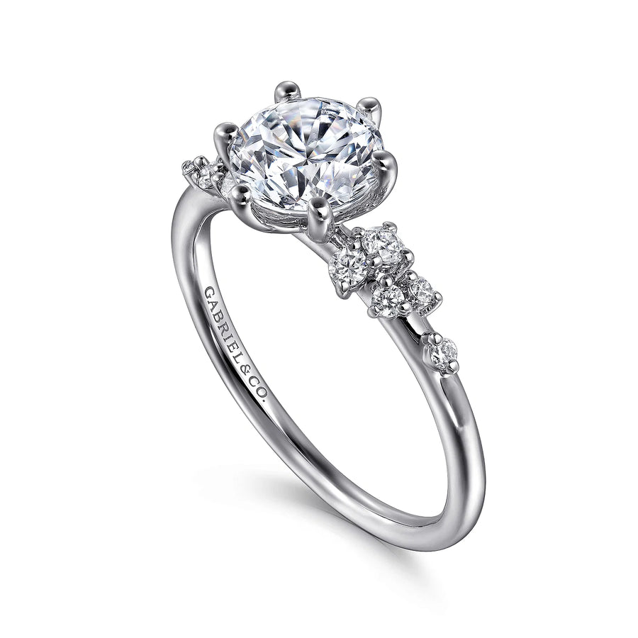 Gabriel & Co 14K White Gold Round Diamond Engagement Ring