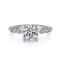 Gabriel & Co 14k White Gold Round Engagement Ring