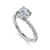 Gabriel & Co 14k White Gold Round Engagement Ring