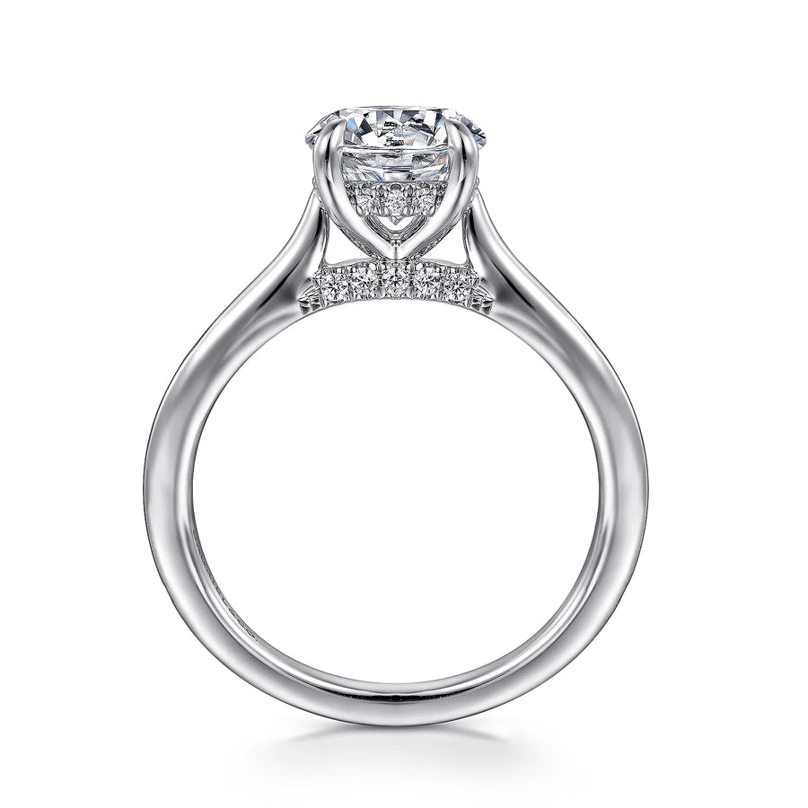 Gabriel & Co 14k White Gold Round Engagement Ring