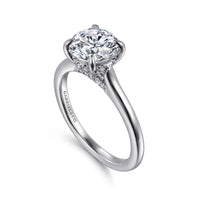 Gabriel & Co 14k White Gold Round Engagement Ring