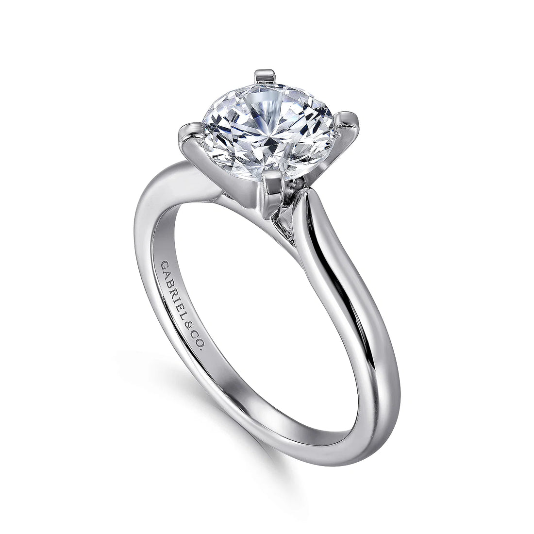 Gabriel & Co 14k White Gold Solitaire Engagement Ring