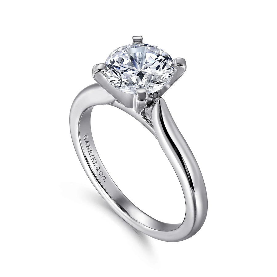 Gabriel & Co 14k White Gold Solitaire Engagement Ring